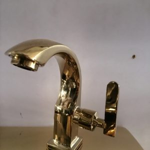 Gold Finish Copra-Style Basin Tap