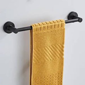 Single Towel Hanger in Black Aluminum
