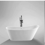 1700mm Curved Edge White Freestanding Bathtub