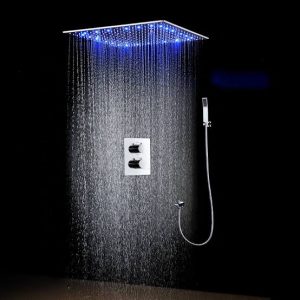 Overhead concealed shower with Led light
