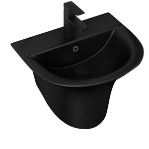 Black Round Executive Wall-Mounted Basin