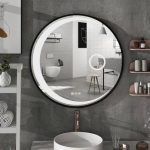 Round LED Mirror with Arc Black Frame