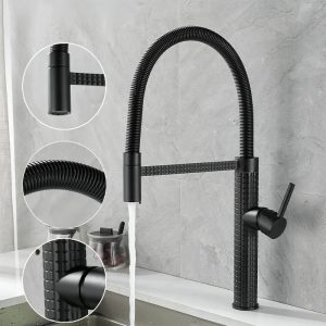 Executive Black Full-Chain Kitchen Sink Mixer
