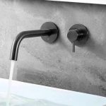 Matte Black Curved Concealed Basin Mixer