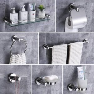 Chrome Bathroom Accessories Set