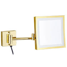 Gold Square 3x LED Magnifying Mirror