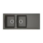 Grey Double Bowl Single Tray Acrylic Sink - Model KS-AC17