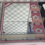 50x70 Pink Floral Toilet Wall Mirror